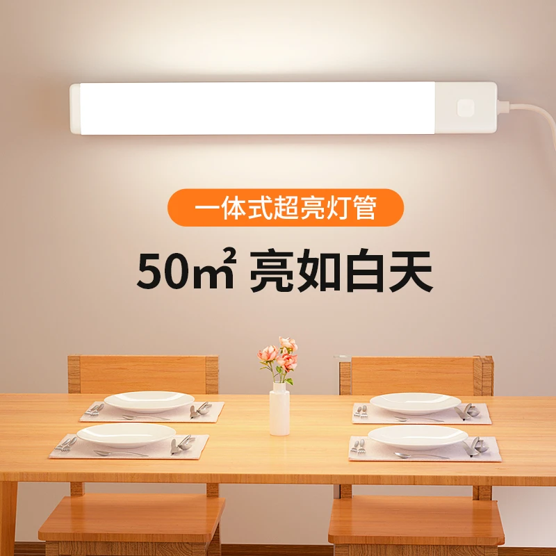 灯管一体式长条灯免布线卧室节能护眼照明灯插电式学生宿舍酷毙灯
