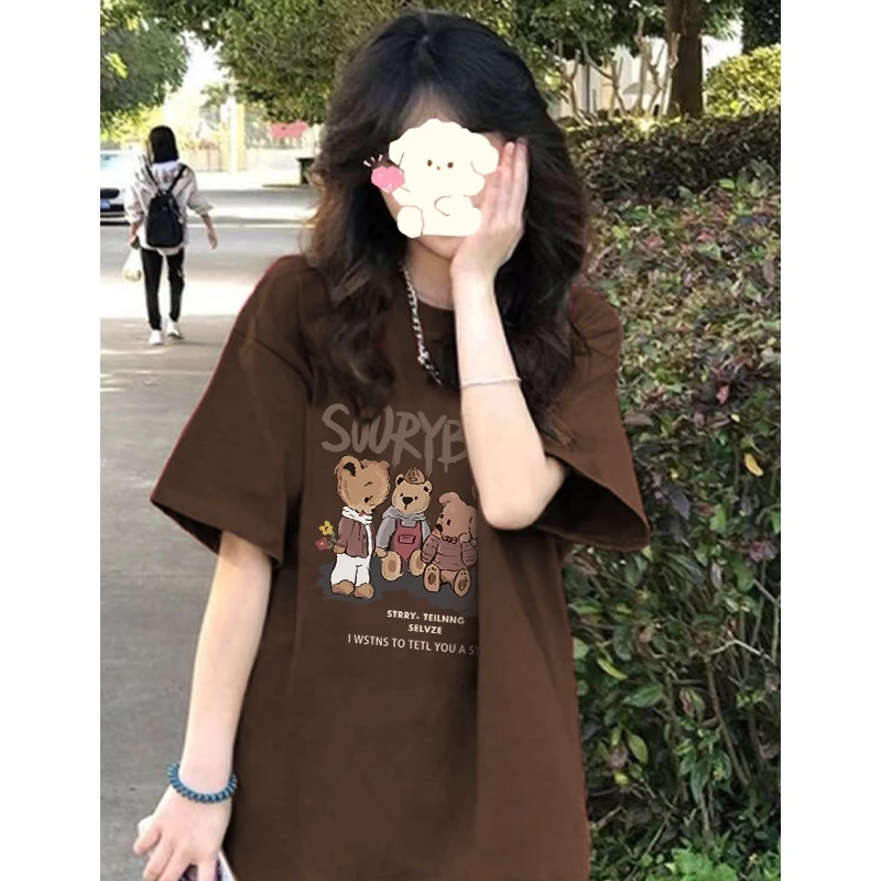 美式潮牌短袖t恤女夏季2025新款宽松oversize设计感小众纯棉上衣