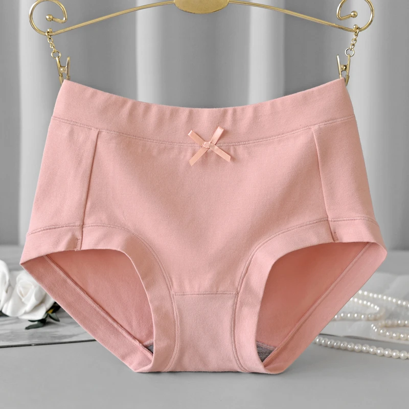 内裤女士中腰包臀大码内裤女蝴蝶结舒适透气薄款女士三角短裤头