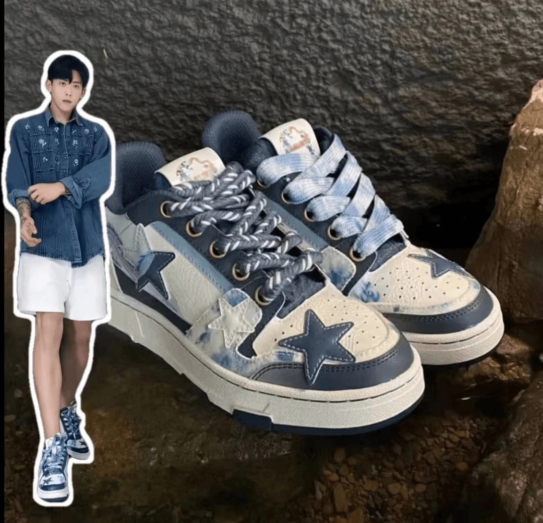 2024新款龙年限定春夏百搭潮流情侣男女同款国潮星星鞋