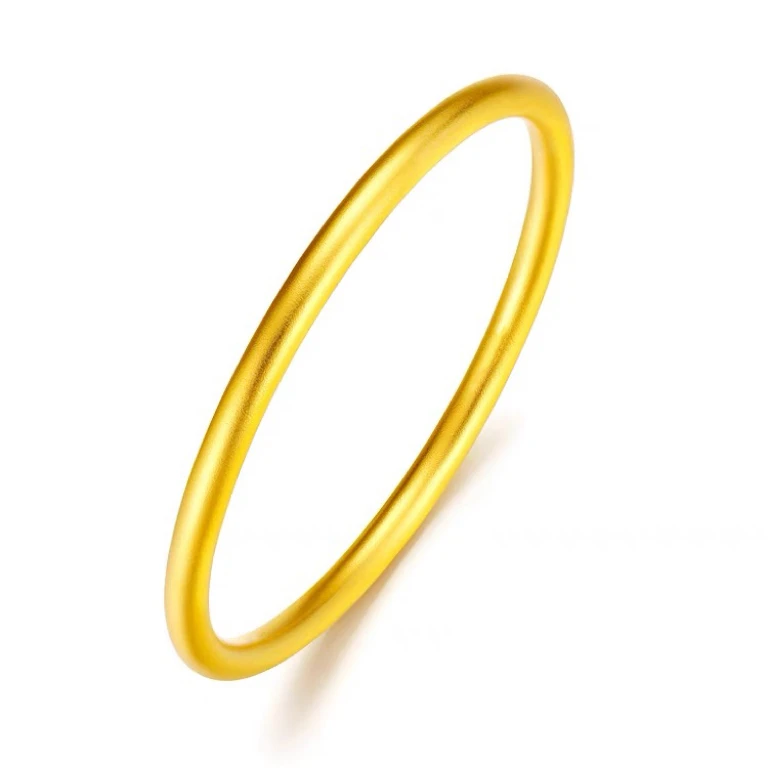 足银手镯 新款【婉鑫专属】足银铸厚金磨砂古法素圈手镯简约磨砂