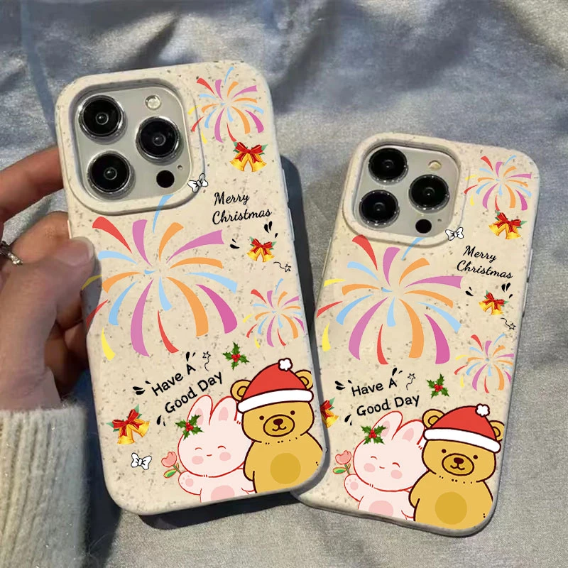 圣诞小麦壳适用苹果15手机壳iPhone14promax全包13高级12/11