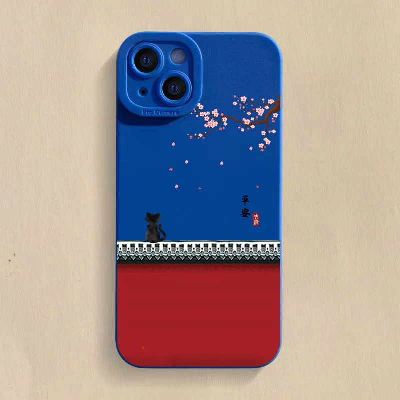 墙上小猫背影瞳眼适用苹果15手机壳iPhone14promax/13高级12/11