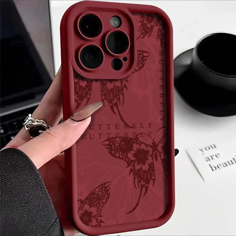 蝴蝶天眼壳适用苹果15手机壳iPhone14promax全包13高级12/11