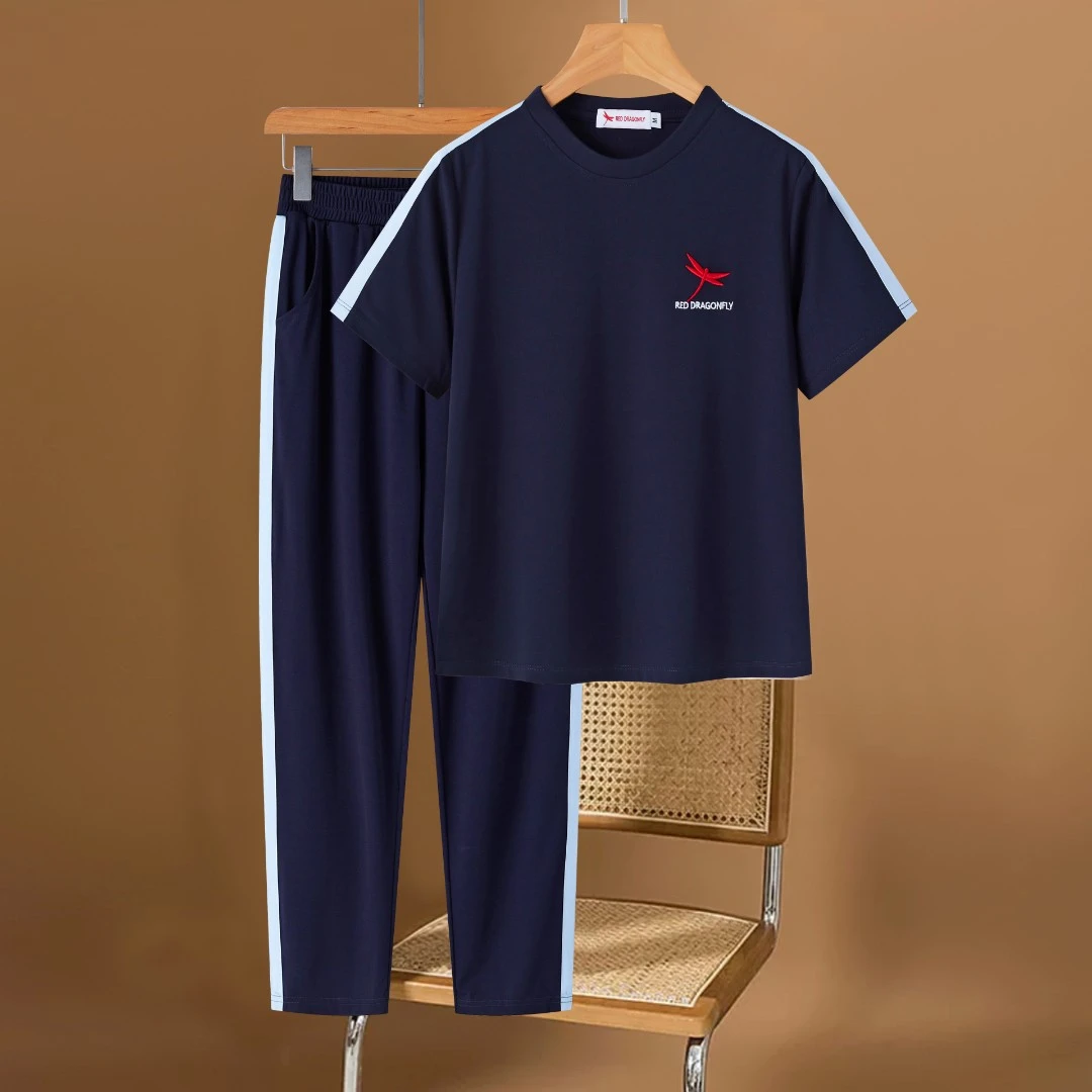 【夏季断码清仓】红蜻蜓运动服套装休闲时尚妈妈装遮肉显瘦两件套