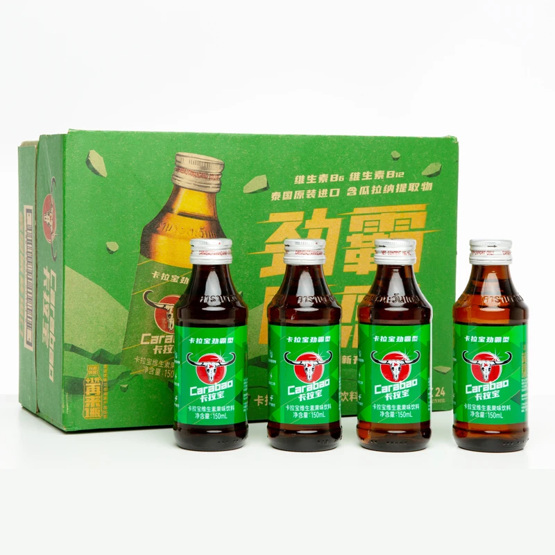 破损包赔泰国原装进口卡拉宝能量提神果味瓜拉纳饮料 150mlx24瓶