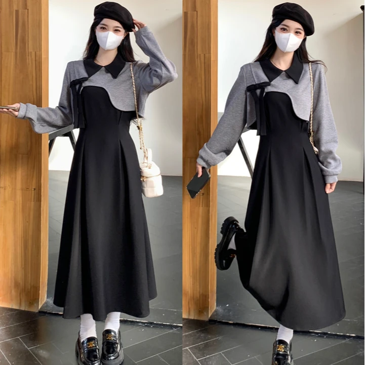 【运费补贴】秋季法式时尚收腰气质显瘦大码两件套