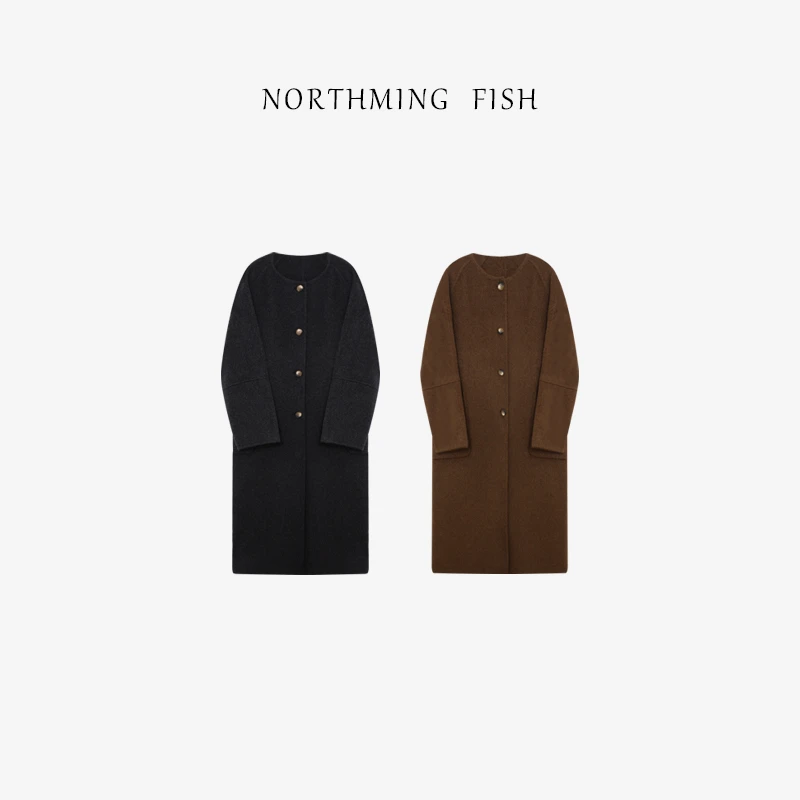 NORTHMING FISH「中古大衣」手工缝制~10骆驼绒 90绵羊毛廓形大衣