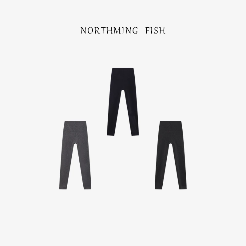 NORTHMING FISH「打底裤」自然拉腿LOOK 轻压收腹弹力加绒打底裤