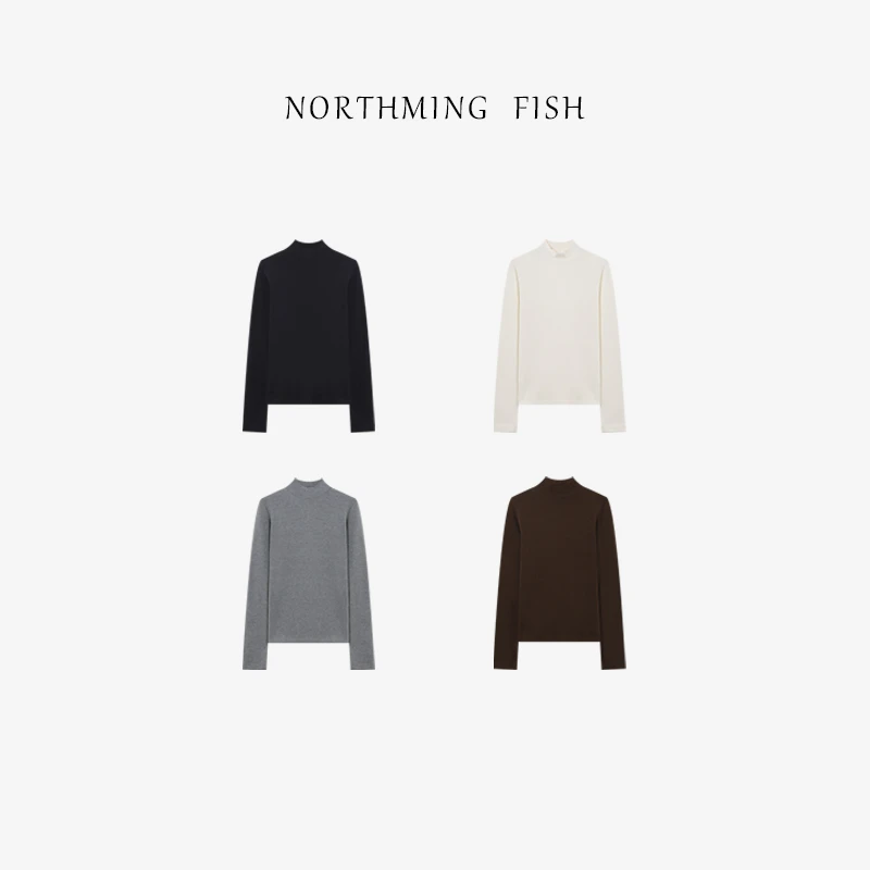 NORTHMING FISH「珍珠羊绒-贵族领」保暖自发热 basic润肤打底衫