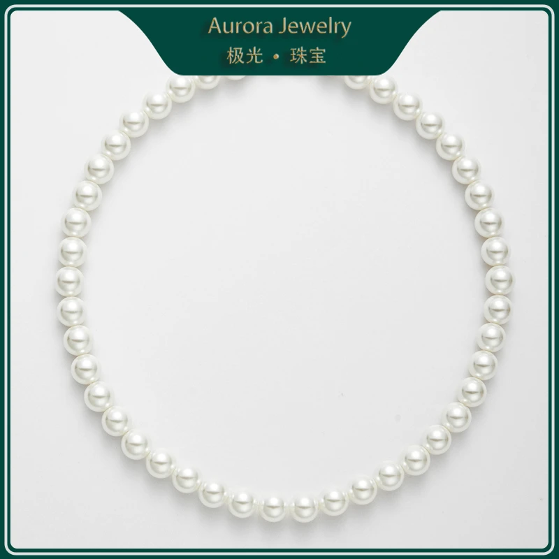 链子925银 高奢倪妮同款4-14mm点位极光冷白光全珠项链