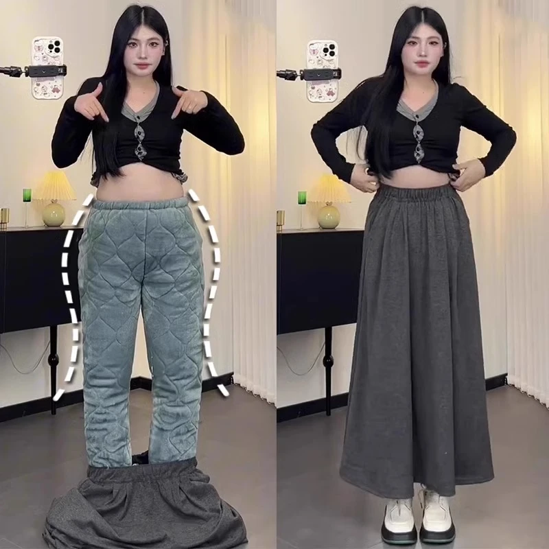 梨形身材灰色糯米裙女秋冬大码胖mm垂感显瘦高腰针织A字半身长裙