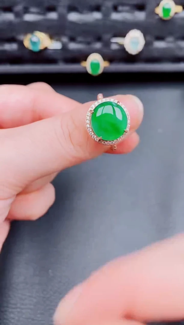 【闪购商品】翡翠戒指银S925镶嵌天然a货翡翠288