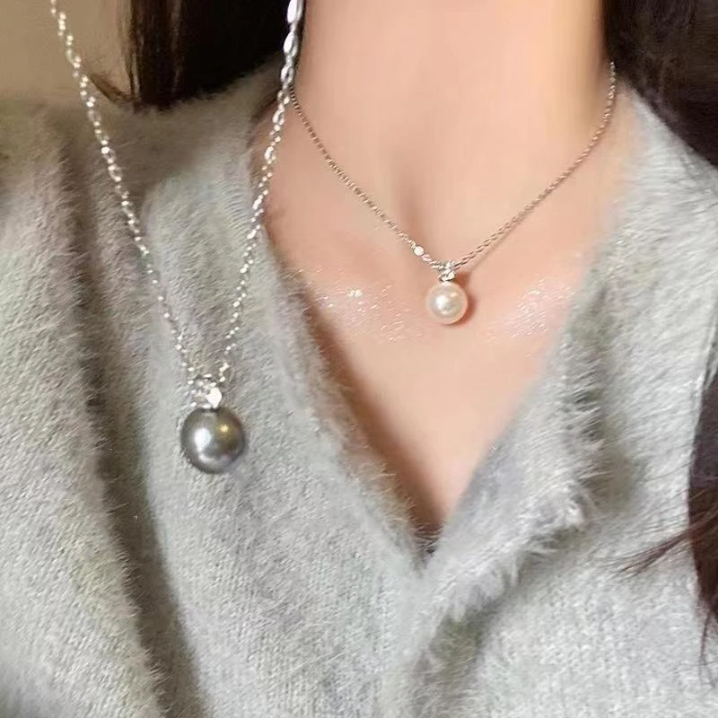 钛钢项链 高级感珠珠项链女轻奢气质小众设计感锁骨链颈链1498