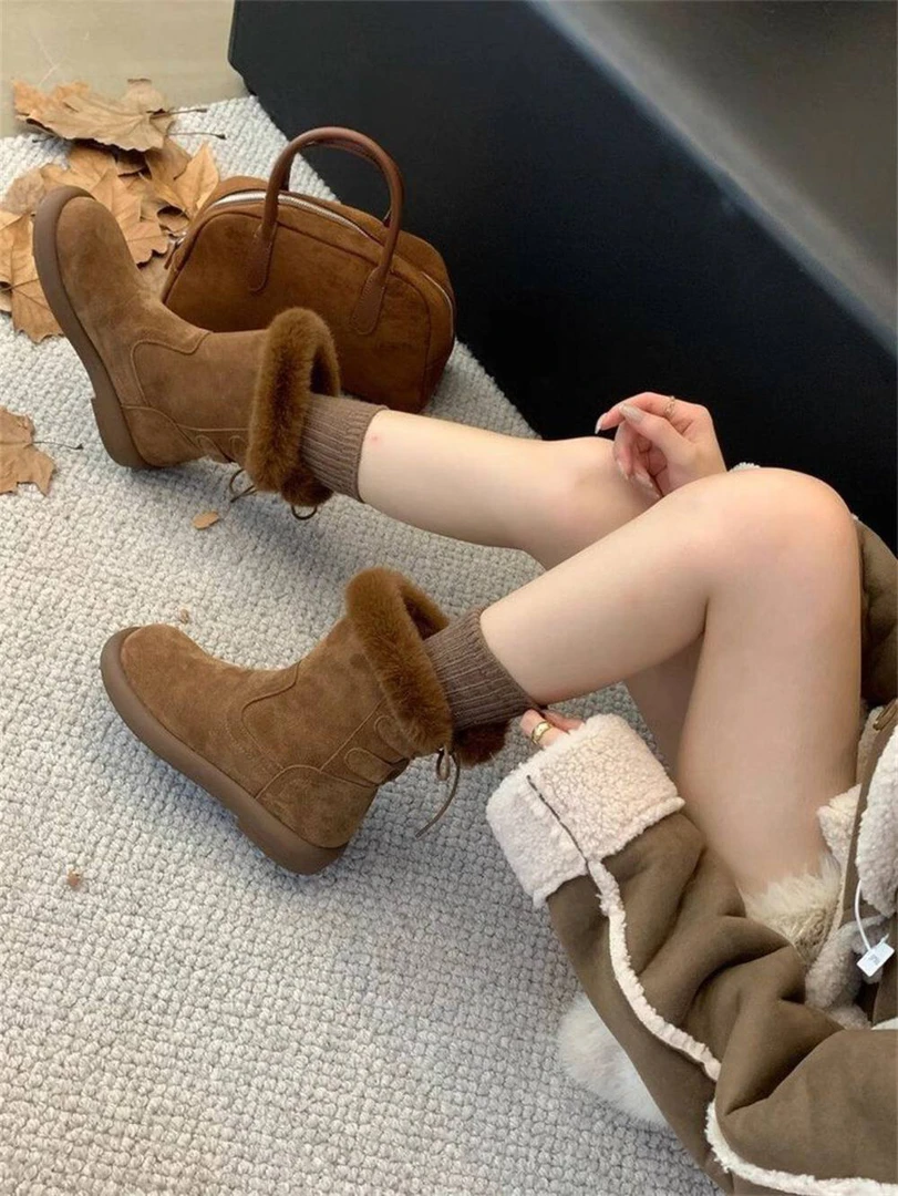 2024年厚底毛毛保暖雪地靴