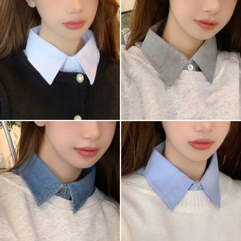 韩版假领子女百搭2025新款配毛衣牛仔装饰衬衣领内搭白色秋冬配饰
