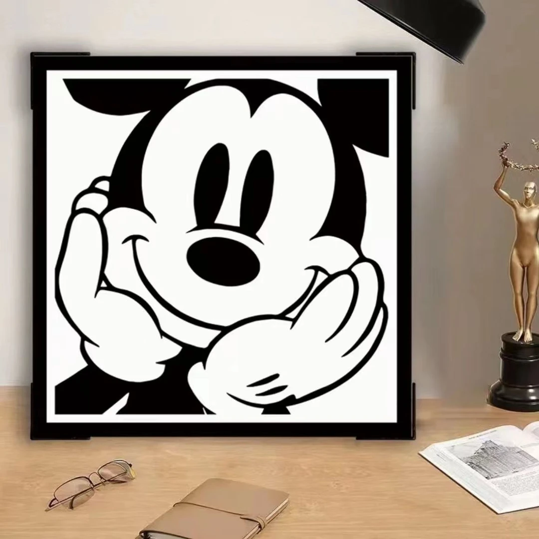 米奇北欧客厅装饰画黑白卡通卧室潮流ins壁画摆画餐厅挂画简约