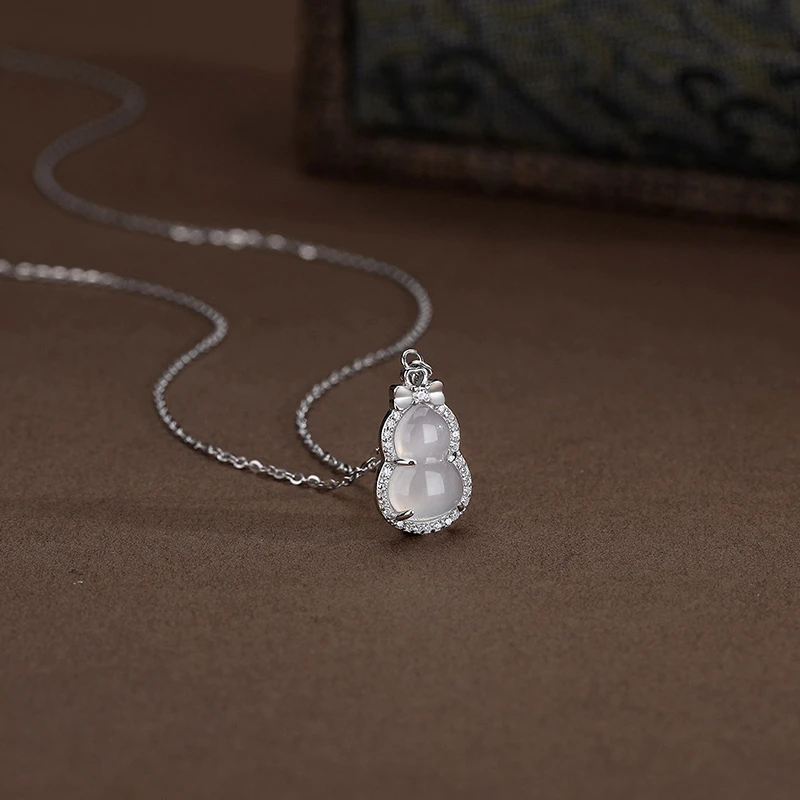 吊坠925银 天银S925国风纯银白色葫芦项链小众气质轻奢时尚百搭