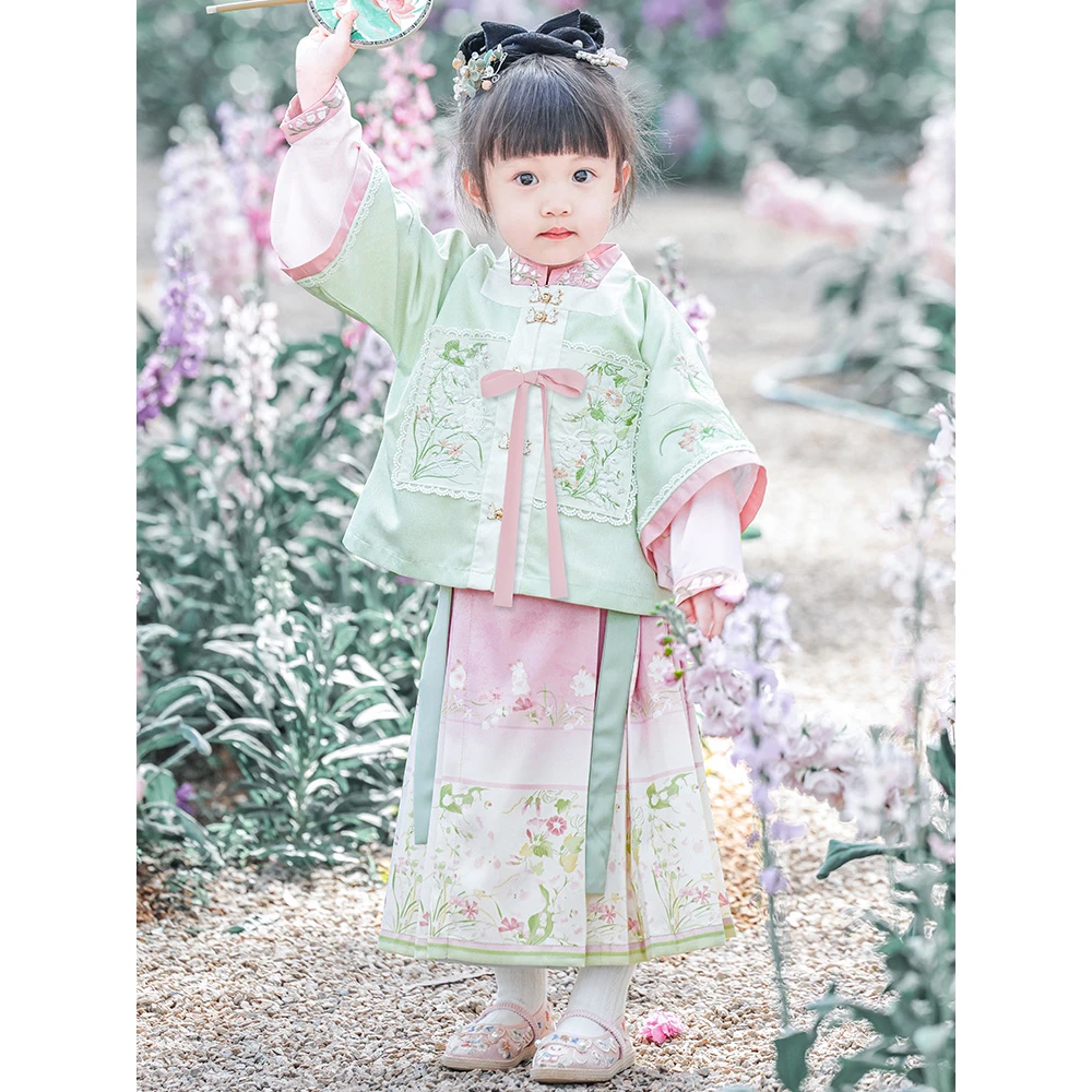 【无任何配件】舒栗【兰时】汉服女童马面裙汉服明制套装2024儿童秋冬