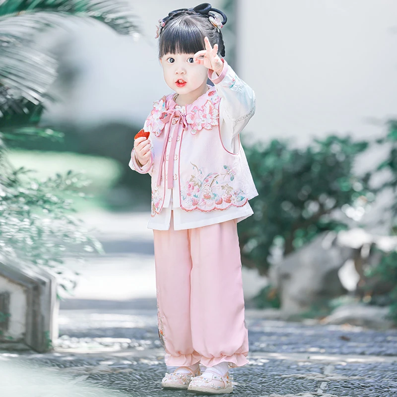 【无任何配件】舒栗【草莓奶兔】汉服女童新中式古装中国风儿童女