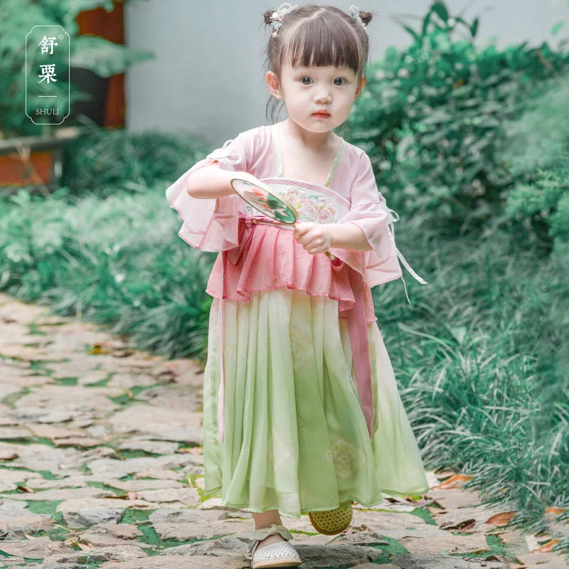 舒栗【小荷】女童汉服夏女宝宝中国风古装2023春秋款花神儿童汉服女