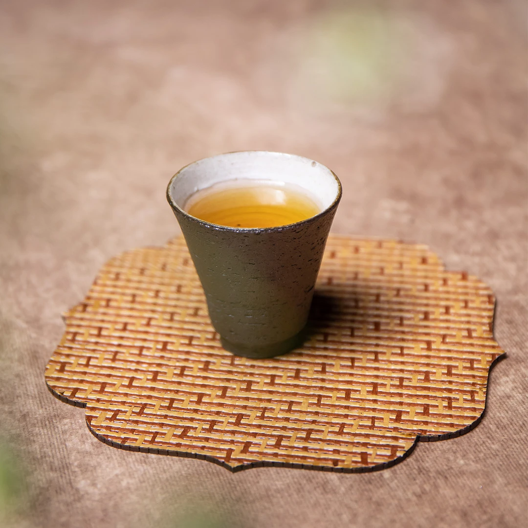 竹编杯垫福利款竹编杯垫大漆杯垫隔热杯托防滑茶杯垫茶道垫子壶垫