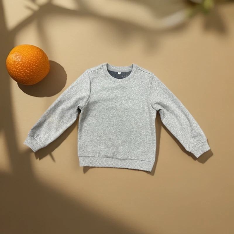 男童秋冬新款宽松百搭休闲灰色加绒卫衣