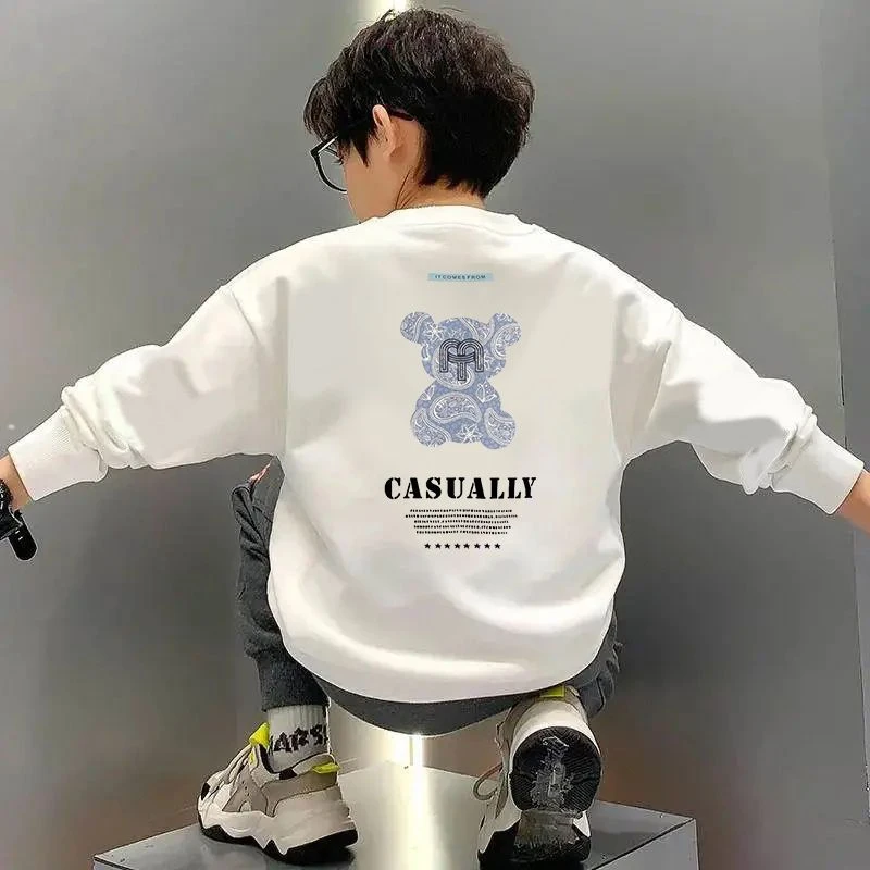 童装男童卫衣春秋薄款2025新款儿童中大童冬季加绒帅气长袖上衣潮