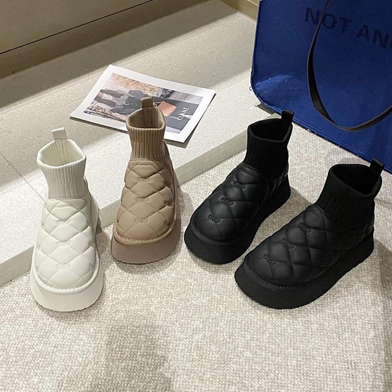 回力瑞雪地靴女2023新款冬季保暖加绒加厚防滑厚底东北毛毛棉鞋子