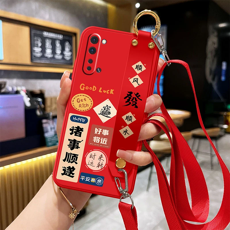 OPPOReno3手机壳3Pro软硅胶2防摔腕带支架保护套女斜跨挂脖绳背带