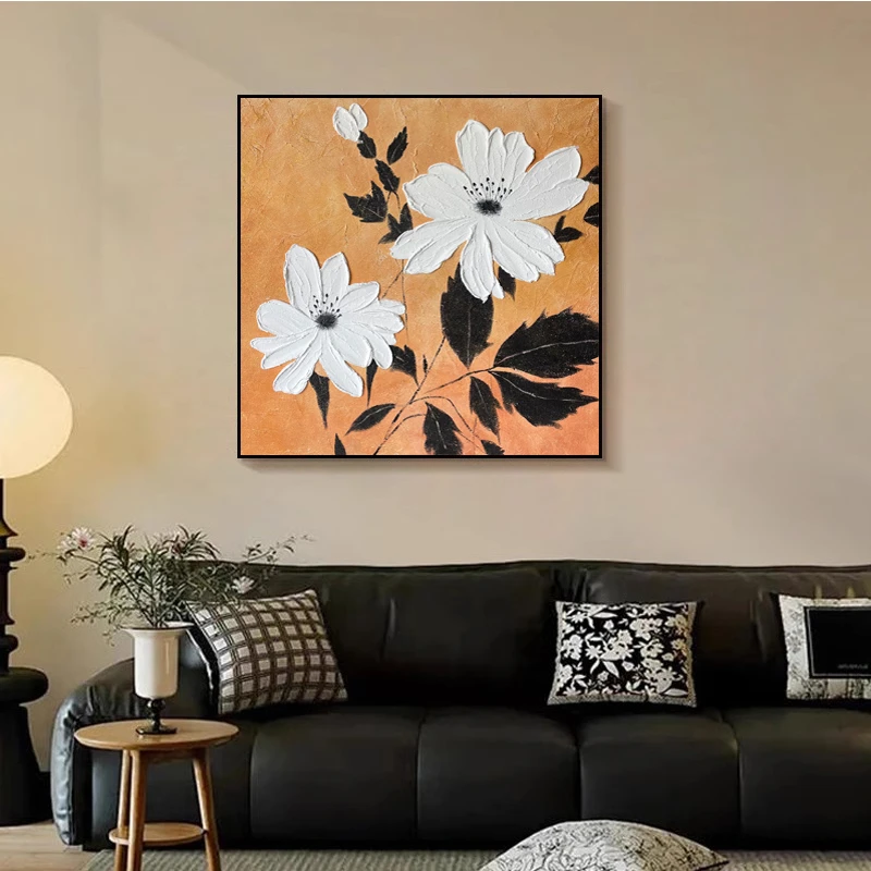 【相随】纯手工手绘油画餐厅装饰画客厅沙发背景画现代简约玄关挂画