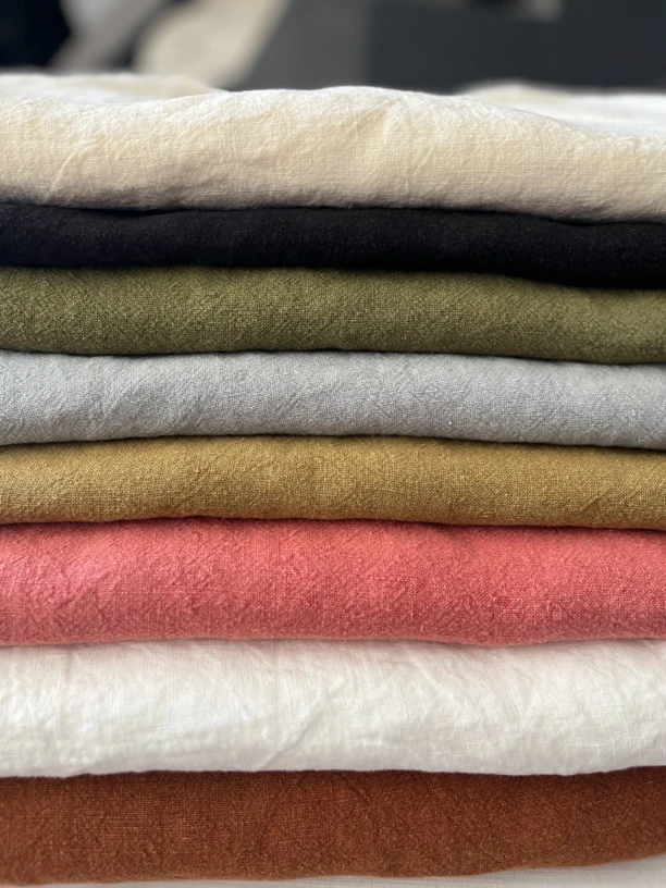 高端麻料9×9支特殊工艺石磨肌理感亚麻门幅发布140服装面料