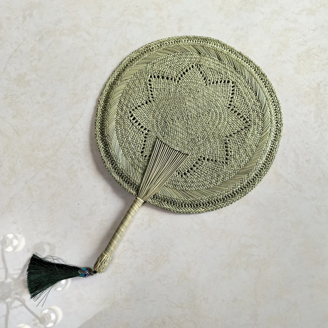 纯手工编织扇子老式驱蚊传统手摇扇圆扇