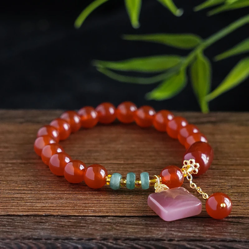 宫廷风红玛瑙单圈手链 多样性发一 -7304