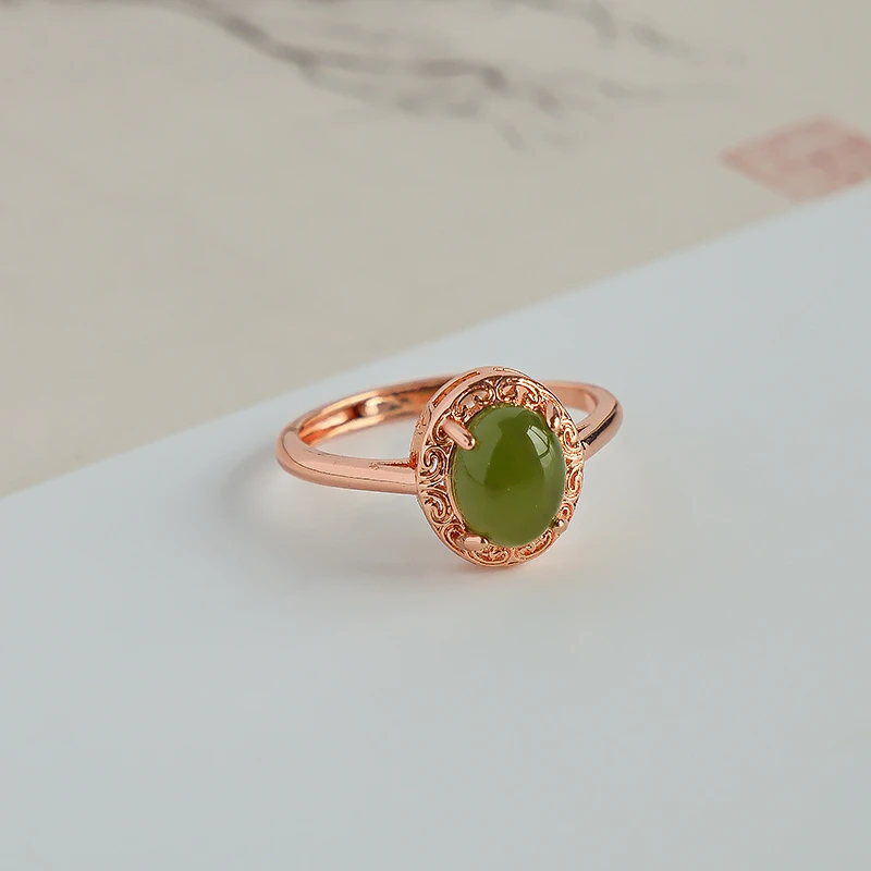 气质款和田玉碧玉戒指-3125