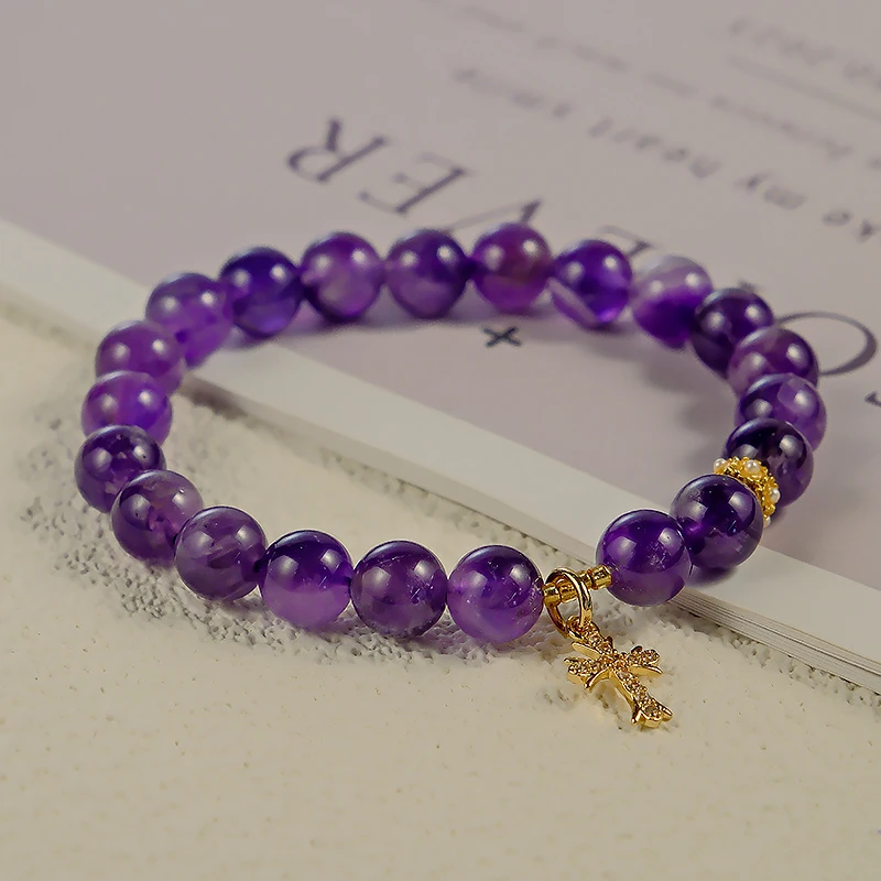 天然紫水晶单圈新款手链 多样性发一 -6528