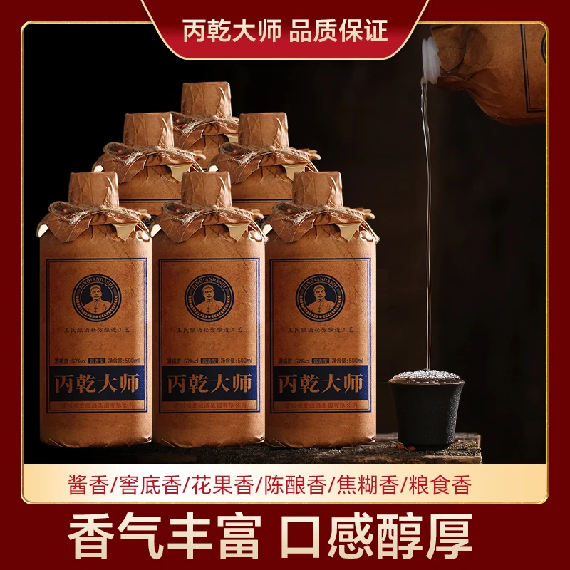 丙乾大师酒（窖藏5年）优级经典严选酱香型纯粮食白酒送礼53度500ml