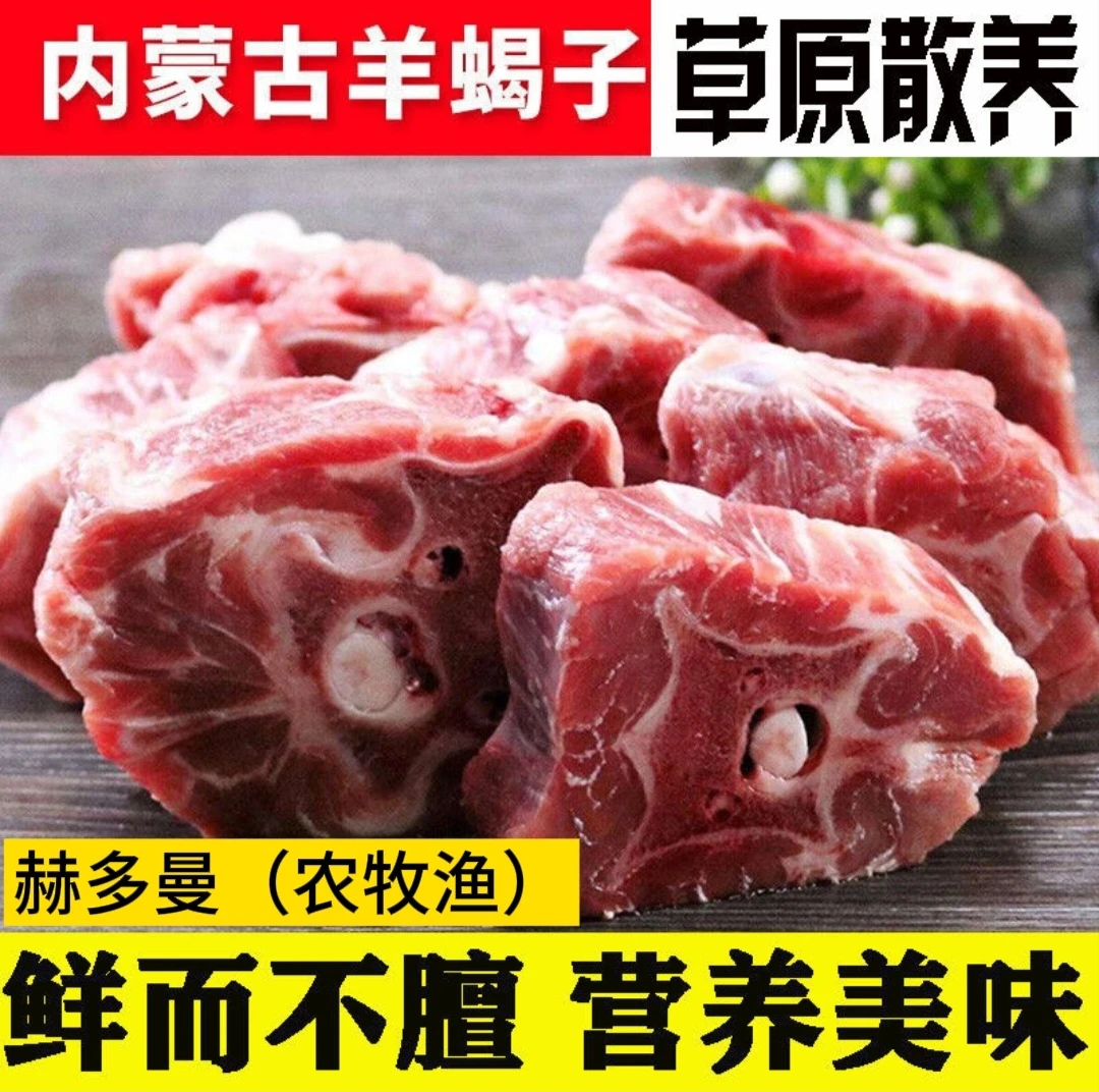 内蒙古羊蝎子 羔羊羊脊骨精选羊蝎子新鲜原切3斤原产地发货无膻味