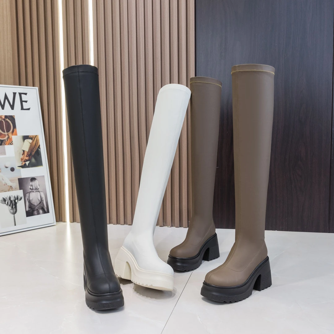 10公分早秋新款时尚休闲过膝靴/粗跟厚底软底增高长靴高筒靴1020