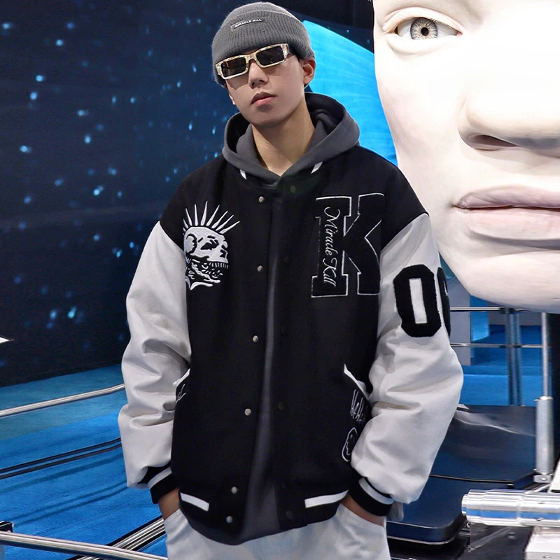 MIRACLE KILL秋冬潮牌夹棉棒球服保暖夹克外套男女