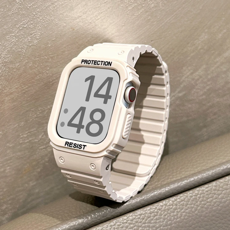 适用于applewatchS9一体磁吸带框表带iwatchS8手表表带se2代通用