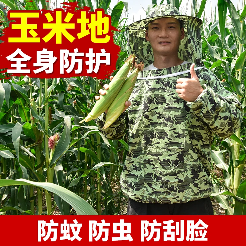 干农活农村玉米地干活专用帽子防护帽防虫防眯眼防刮脸掰玉米苞谷