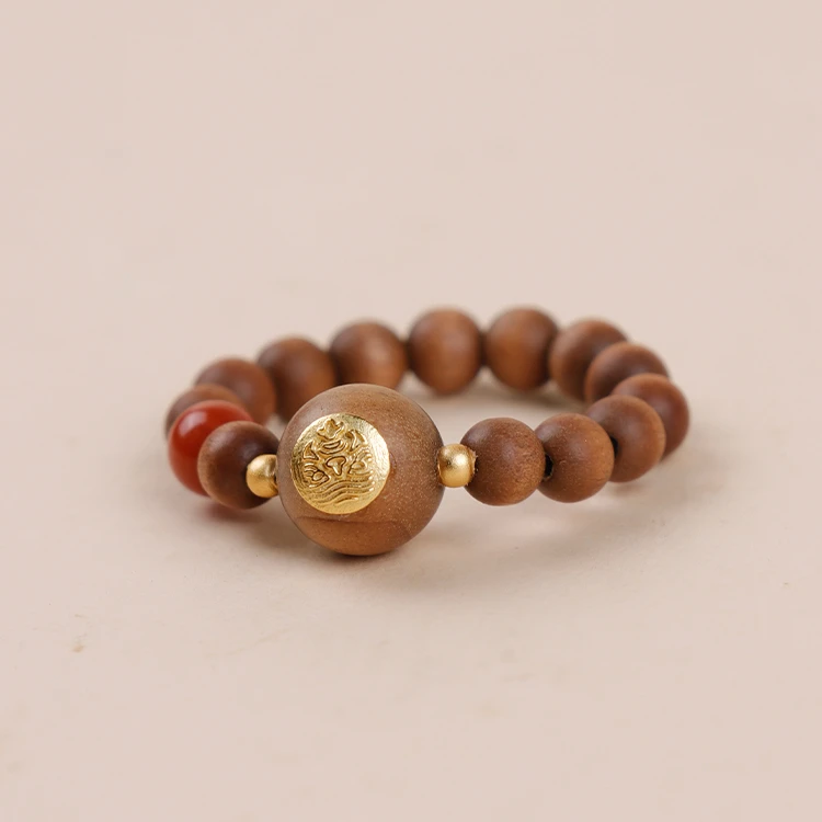 印度老山檀香扎基拉姆戒指檀木原创木串天然吉祥