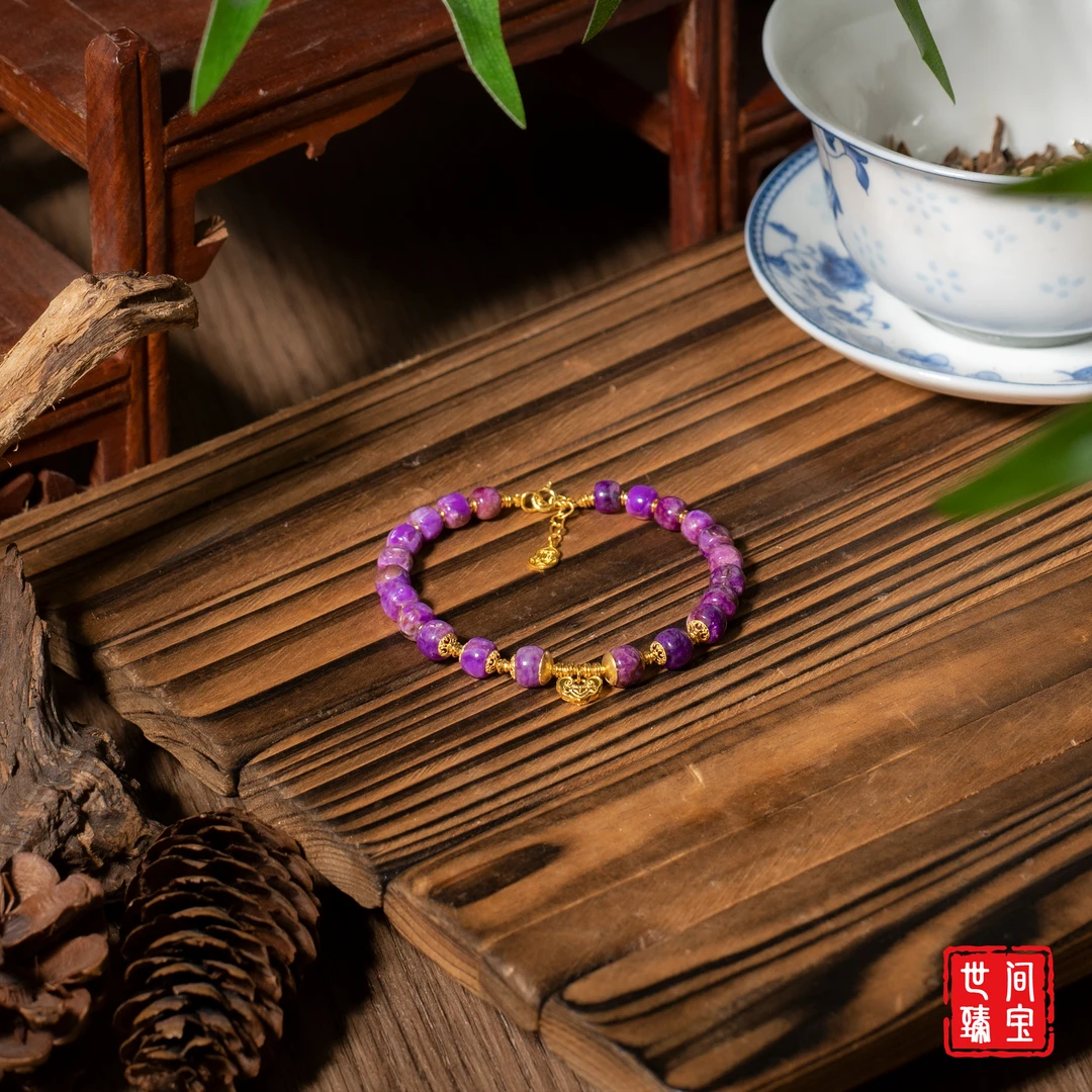 世间臻宝-晚乔丨18K金艳桃红舒俱来手链/多样性发/P3628/0/