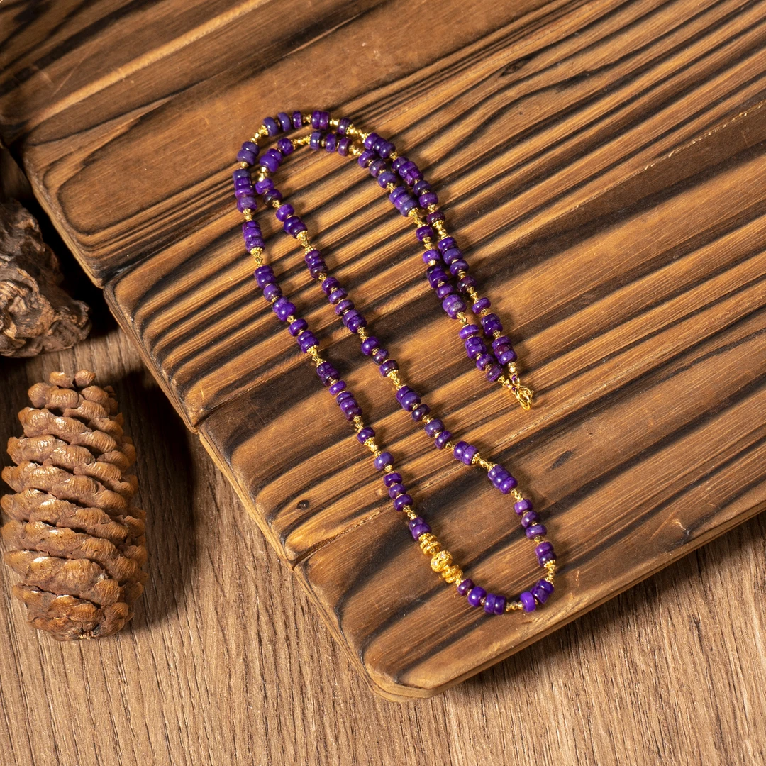 世间臻宝-醉月|18K金帝王紫舒俱来4MM+45cm项链/多样性发/P3727/0