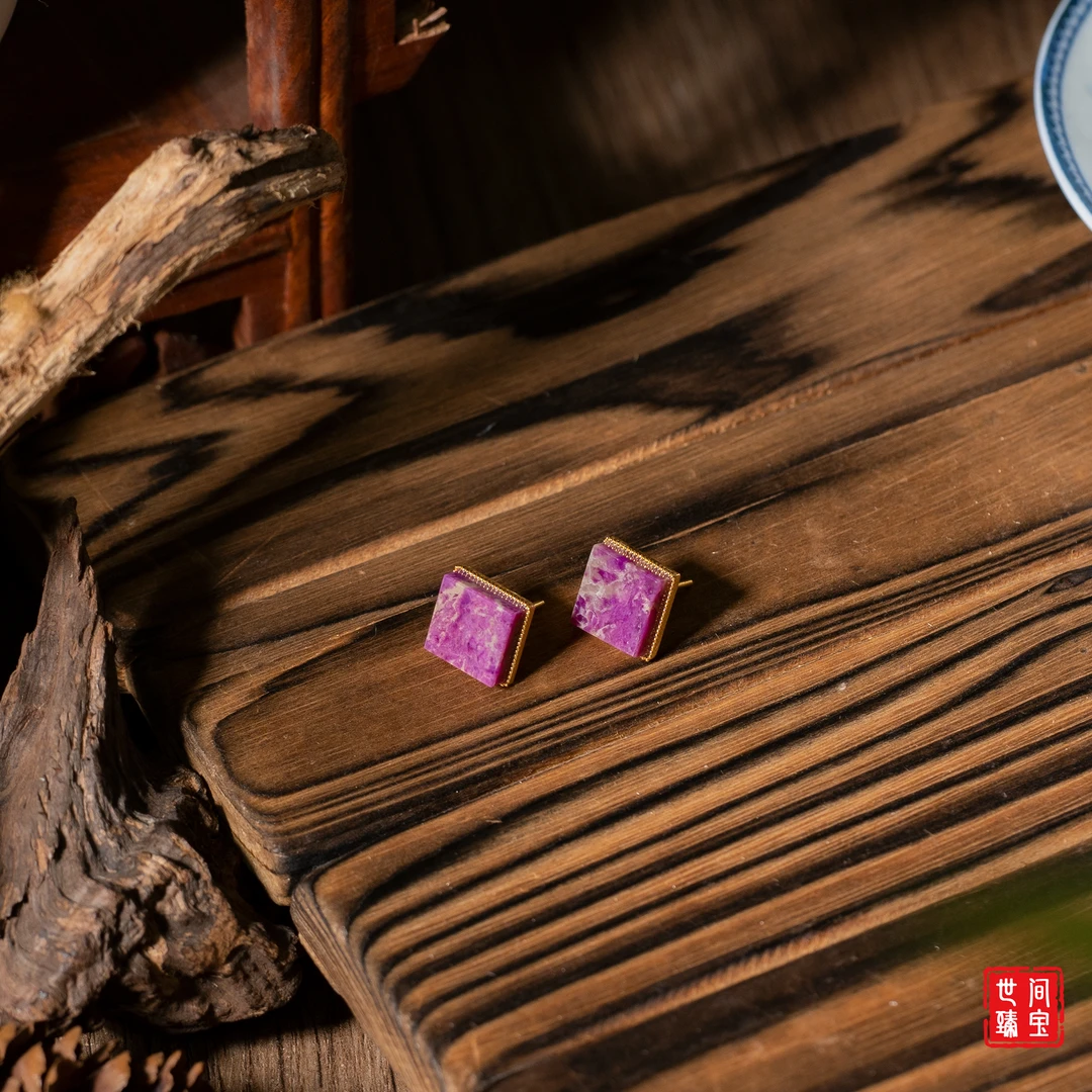 绝色丨18K金高阶艳果酱红舒俱来大耳钉/多样性发/发一对/P3303