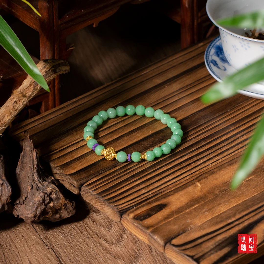 世间臻宝-青玥 | 满绿翡翠DIY手串/7mm+-/多样性发/P3185/40