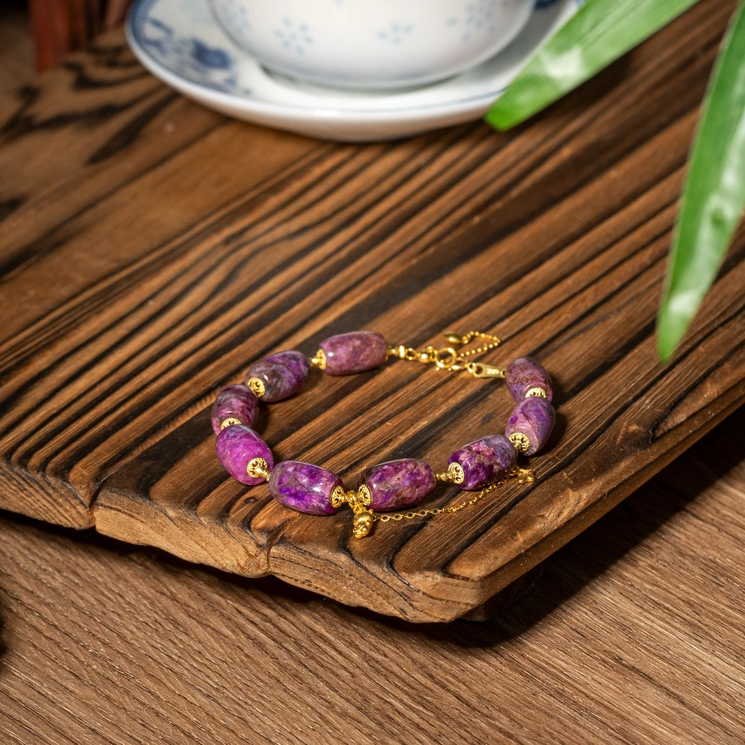 世间臻宝-月彩|18K金桃红大桶珠舒俱来手串/多样性发/P3477/0/