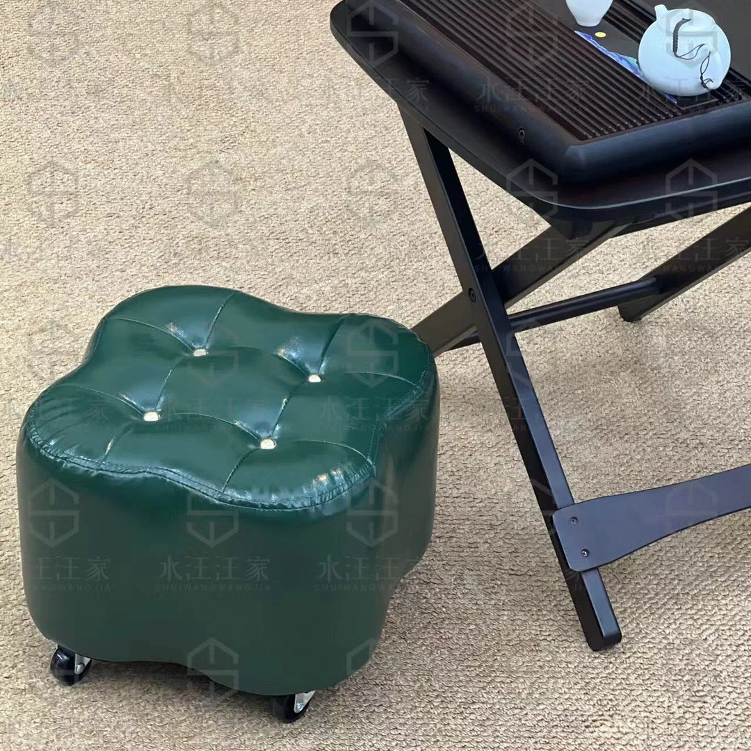 【繁花轮滑凳】新中式创意家用时尚简约皮凳凳子客厅单人小凳