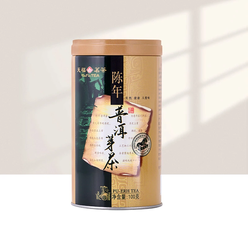 天福茗茶 陈年普洱芽茶 云南特级散茶 金芽茶礼盒装100G